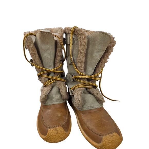 Vintage Sorel Alpine Women's 7.5/8 Green Winter Snow Boots Waterproof Felt Liner - Picture 3 of 7